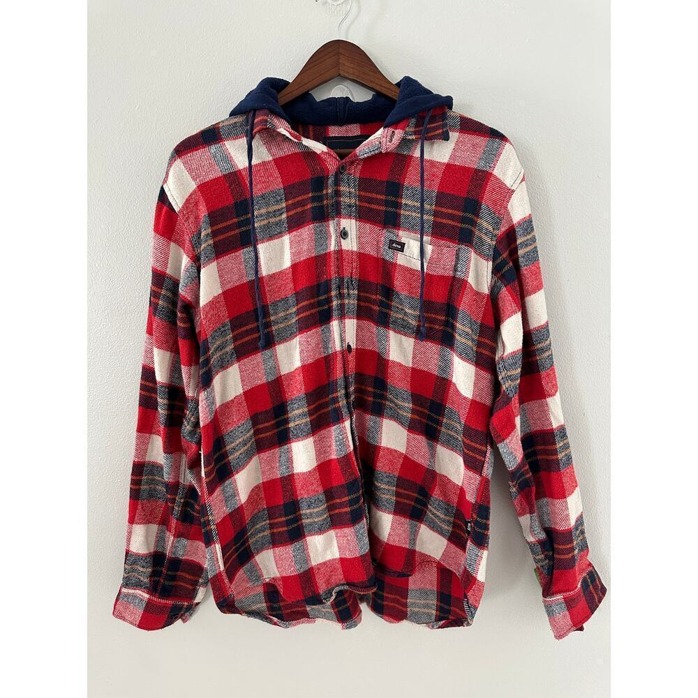 Aeropostale Hooded Flannel Button Down sz Large